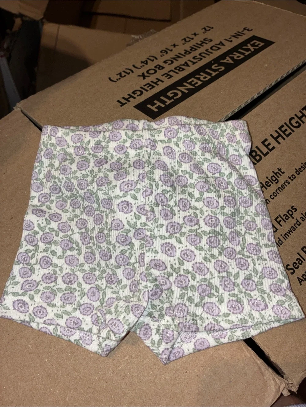 Carter's Lavender Ribbed Onesie with Purple Floral Shirt and short Set